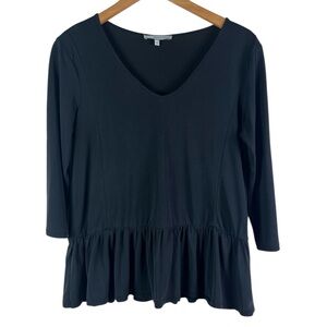 Emma’s Closet Blouse Black 3/4 Length Sleeve Medium